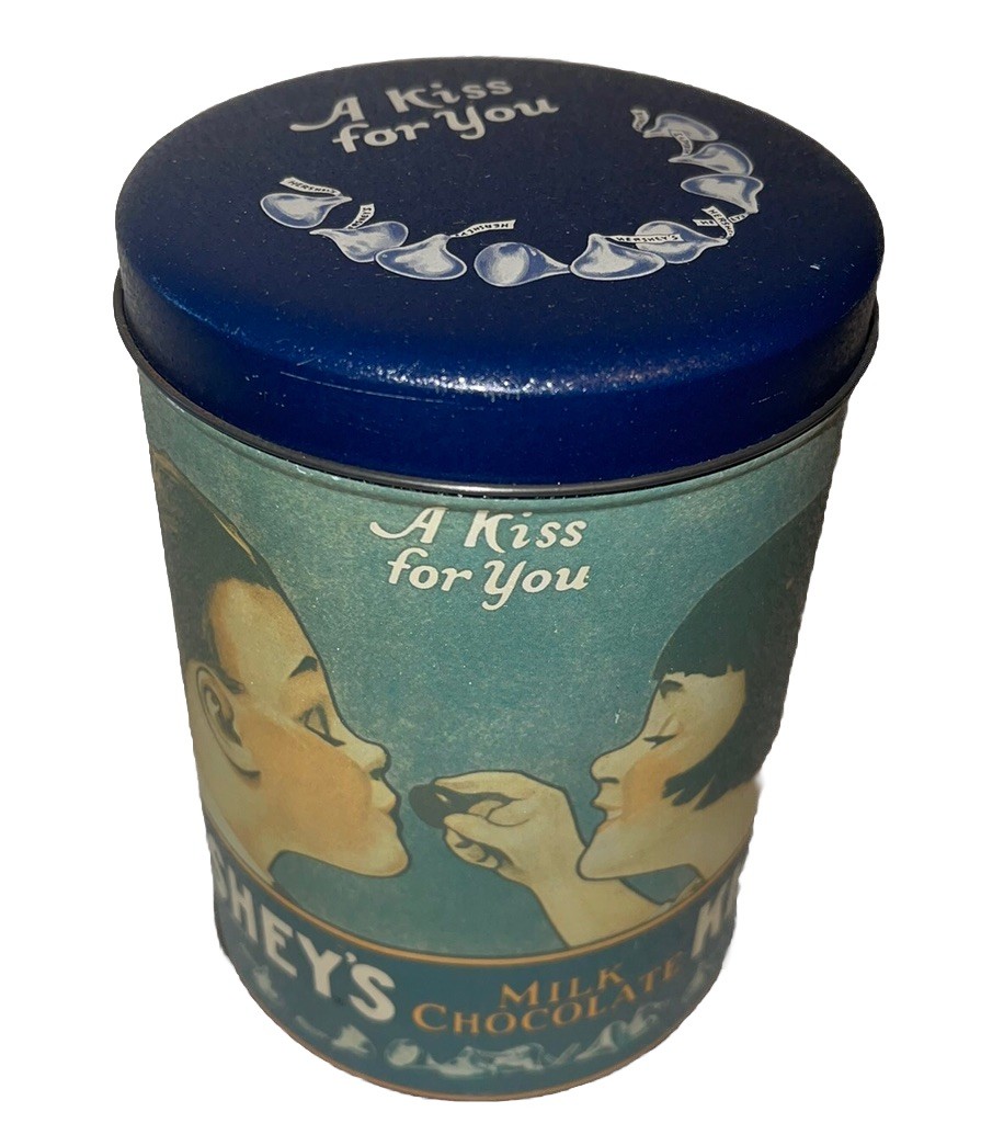 Fun Vintage Hershey’s Kiss Tin Box Canister 