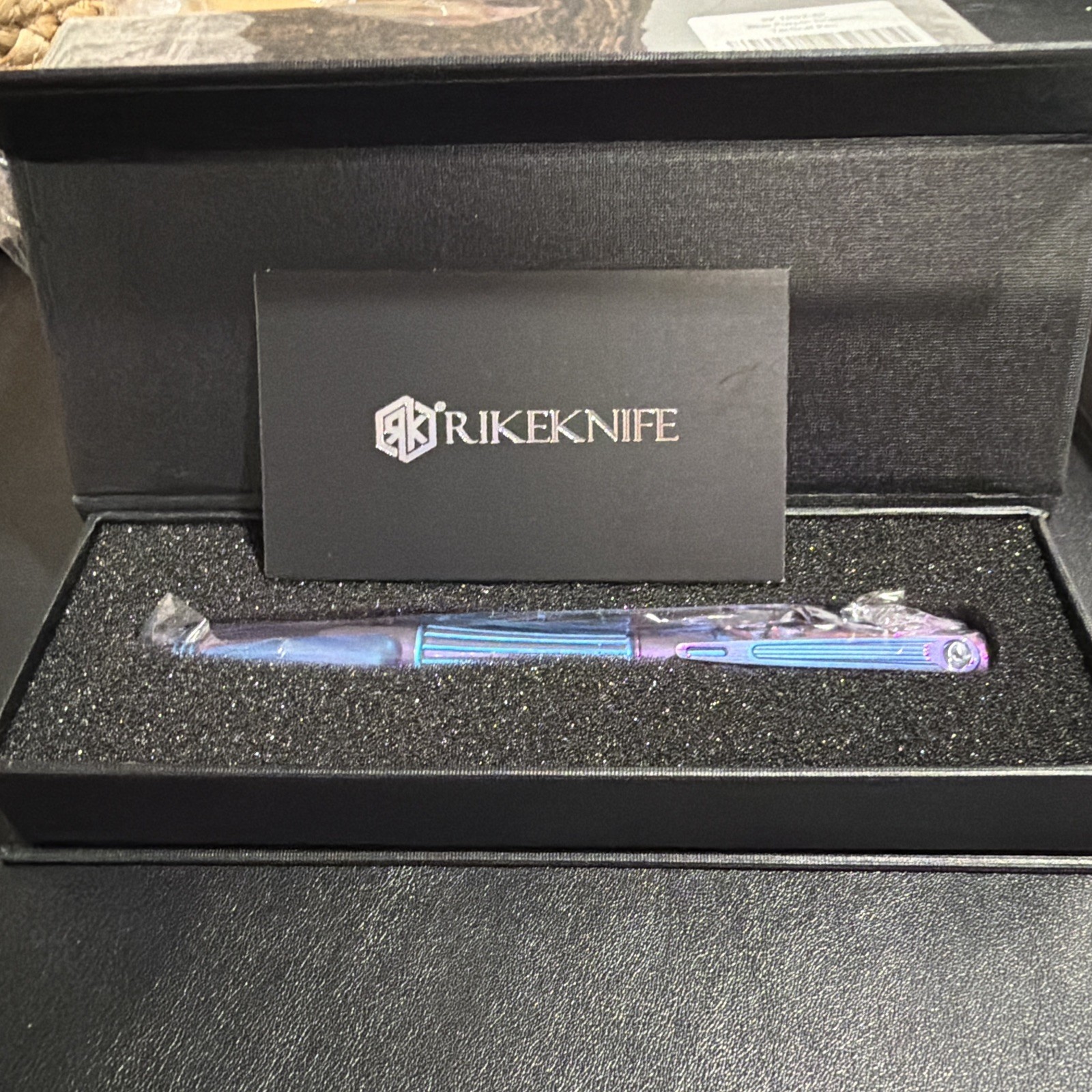 Brand New Rike Knife Titanium Tactical Pen Ink blue purple RKTR02-BP new in box 