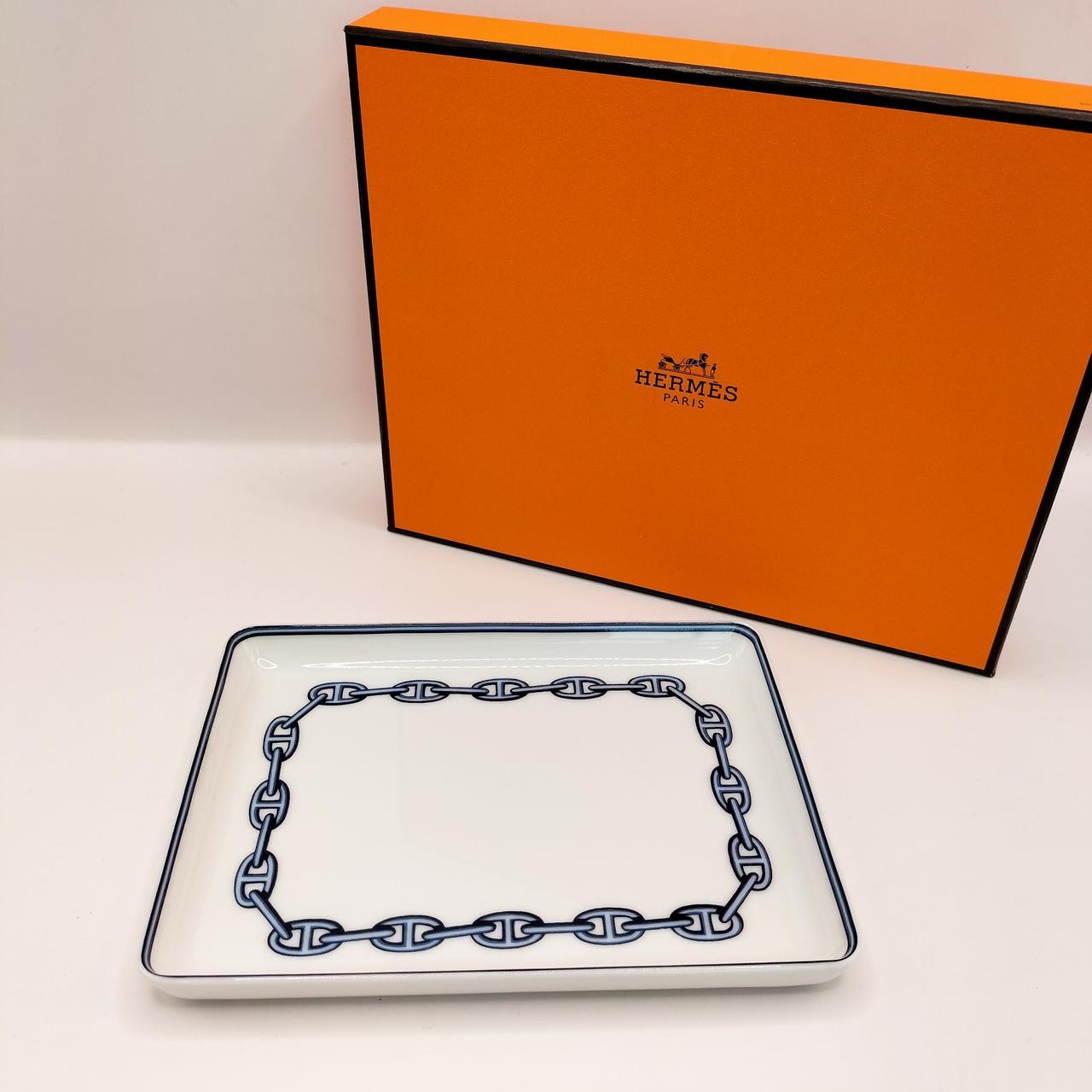 HERMES Chaine d'Ancre Square Plate