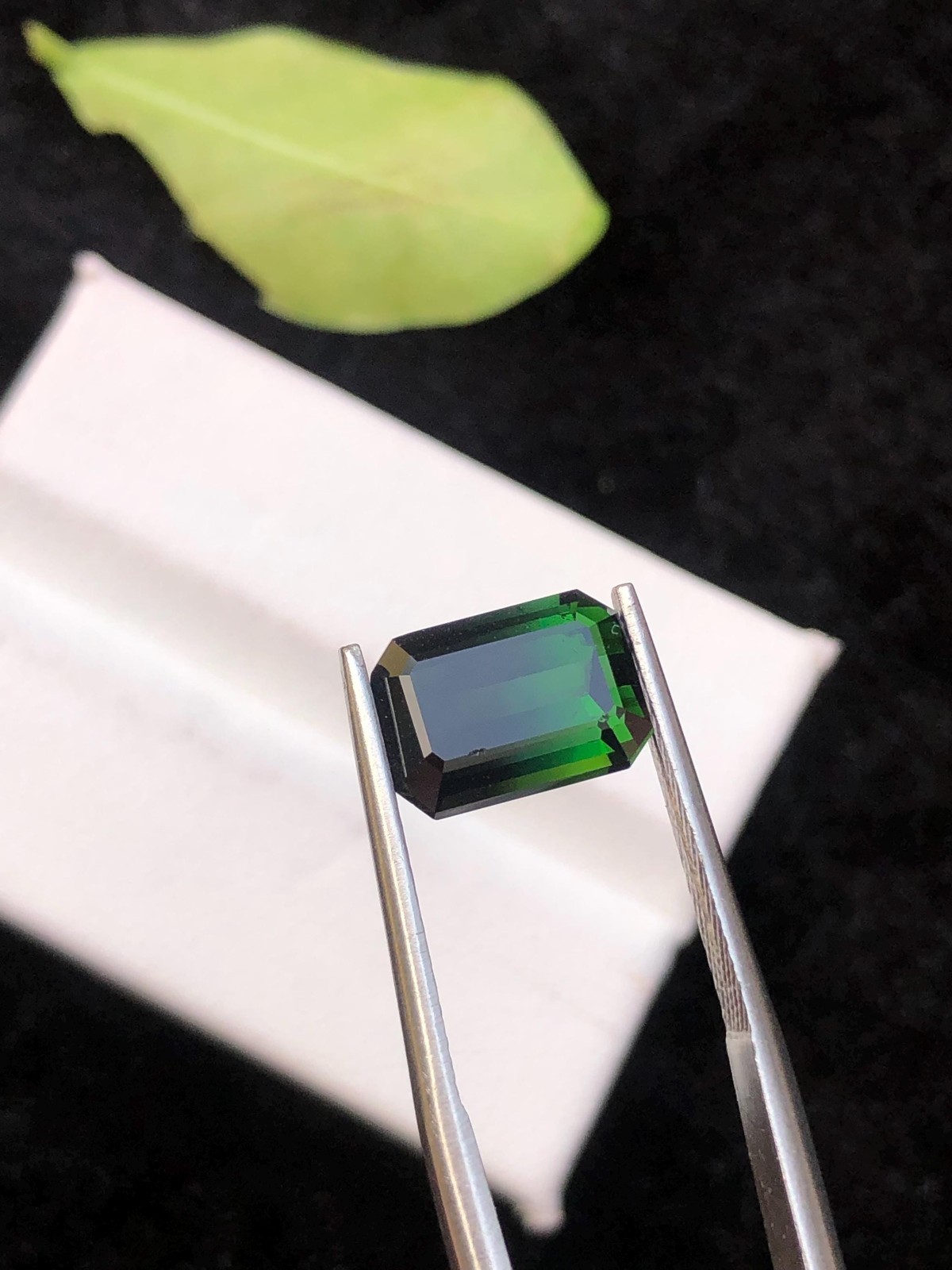 4ct Natural Bi-Color Tourmaline from Afghanistan Premium Faceted Emerald Stepcut