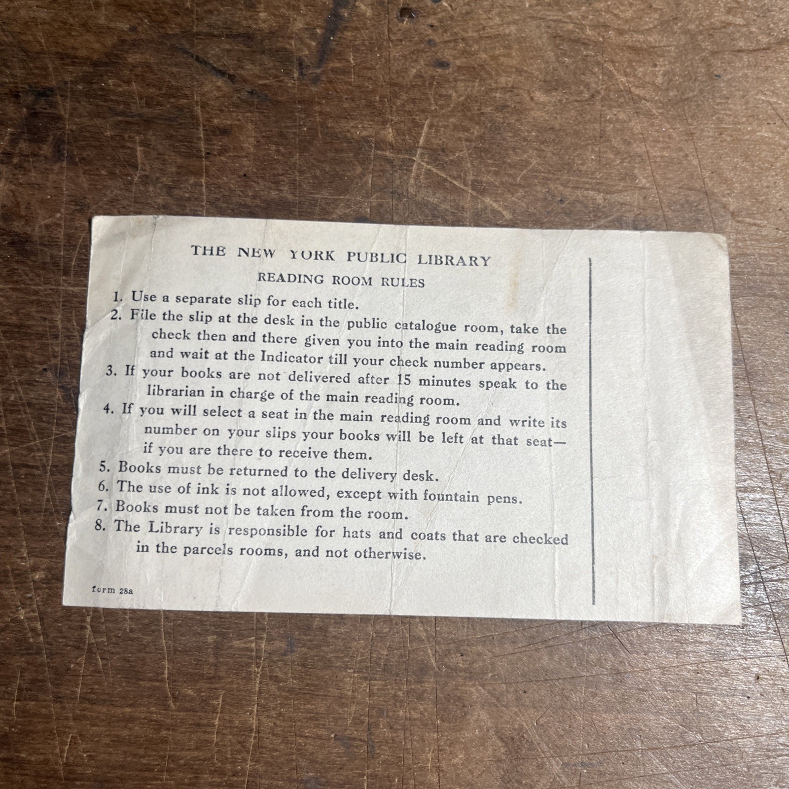 Unique Vintage The New York Public Library Reading Room Rules - G1