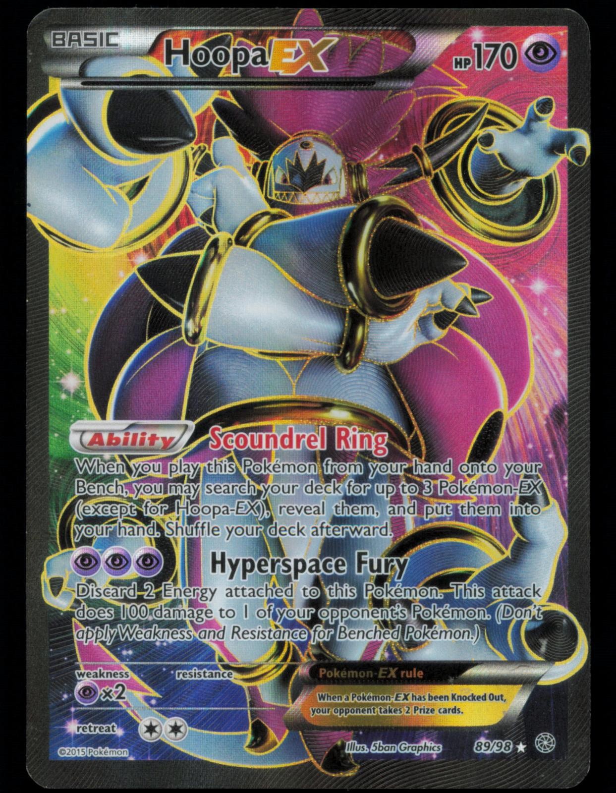 Hoopa EX 89/98 Ultra Rare Ancient Origins Pokemon Holo Lightly Played