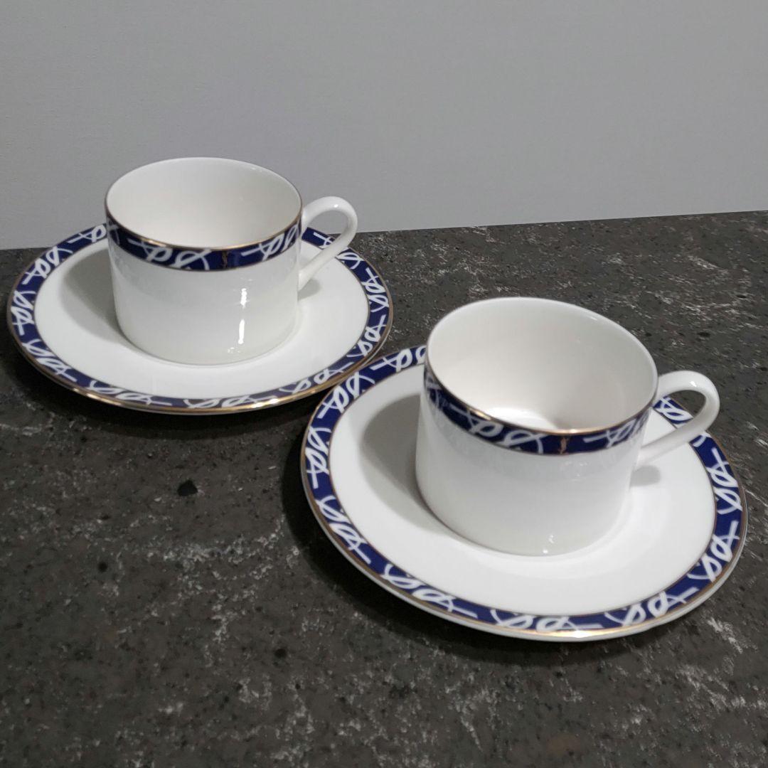 Authentic Yves Saint Laurent Vintage Cup & Saucer Pair Set Tableware Collecter