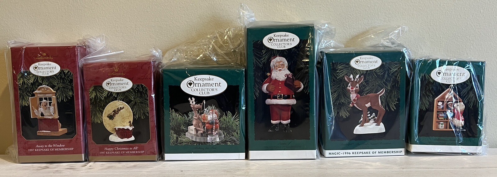 VTG Hallmark Keepsake Collector’s Club Christmas 90s Ornaments LOT OF 6 NEW