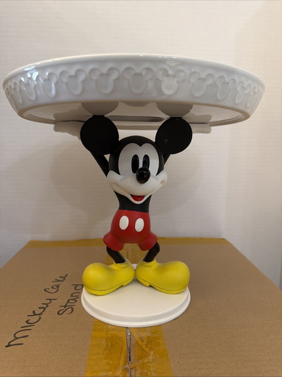 Disney Eats Collection Mickey Mouse Ceramic Cake Stand New In Original Box Rare