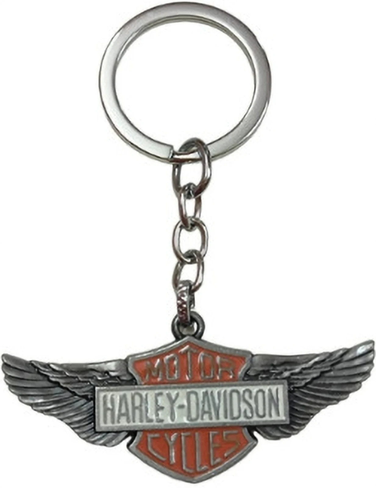 Harley-Davidson Domed Eagle Bar & Shield Logo Key Chain Gray Metal