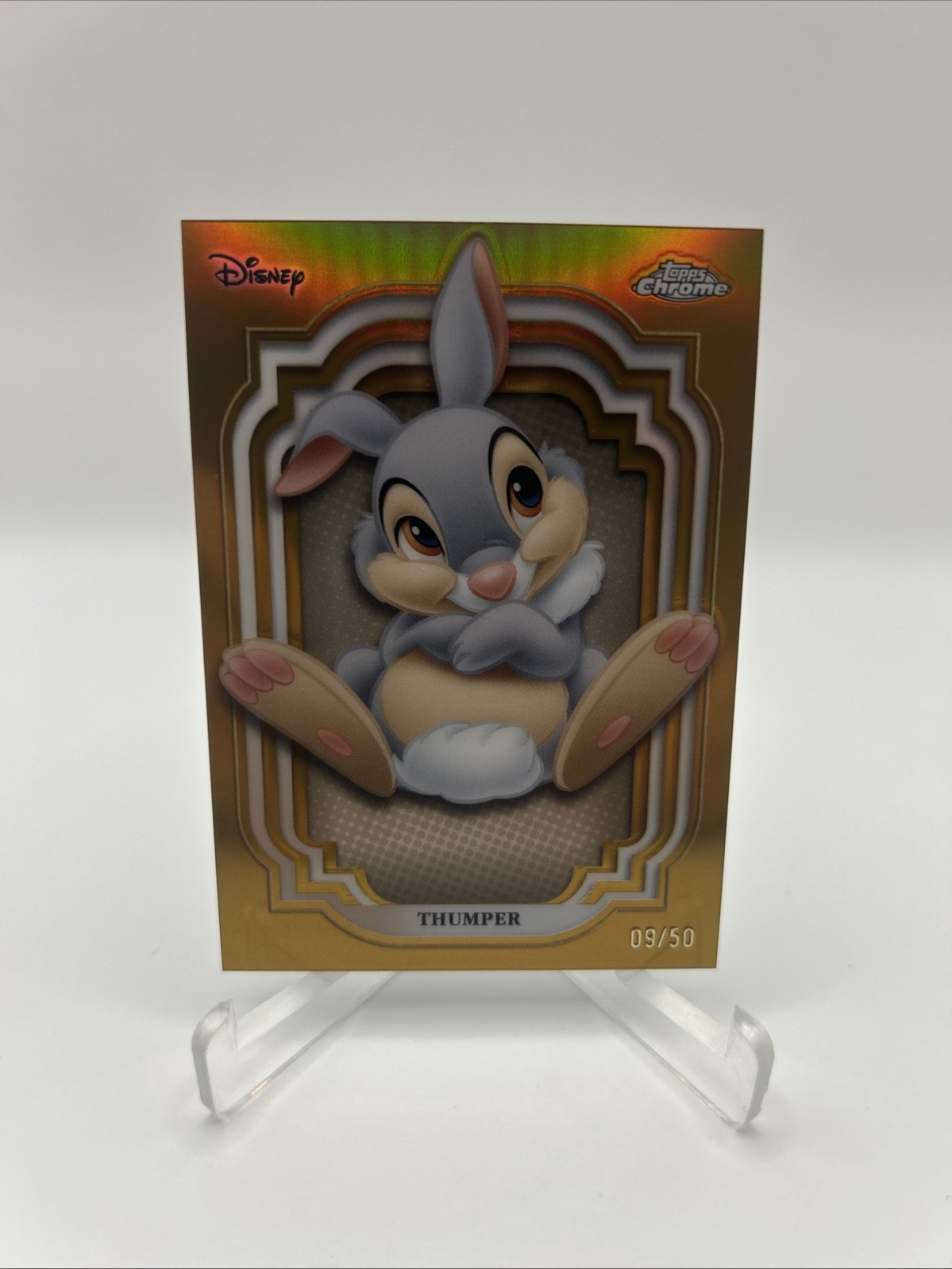 2024 Topps Chrome Disney - Thumper #16 Gold Refractor #09/50 Bambi
