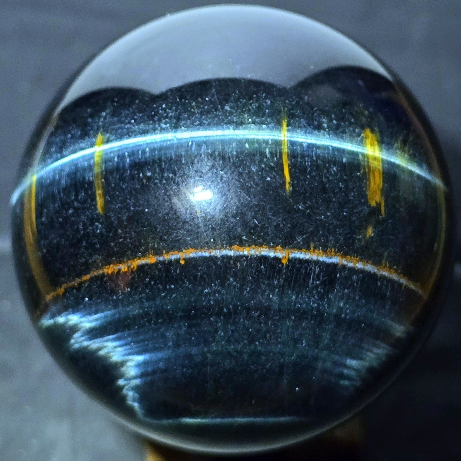 Blue Tiger\'s Eye Quartz Crystal Ball Sphere (210g) Tiger Eye Gemstone Hawk\'s Eye
