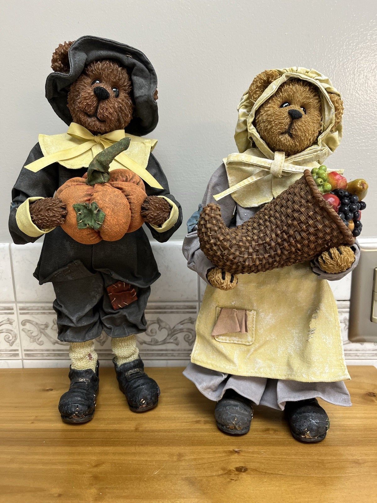 Boyds Bears 13” Crumpletons Gourdon Q #73115 Cornelia P #73112 Pair (2)