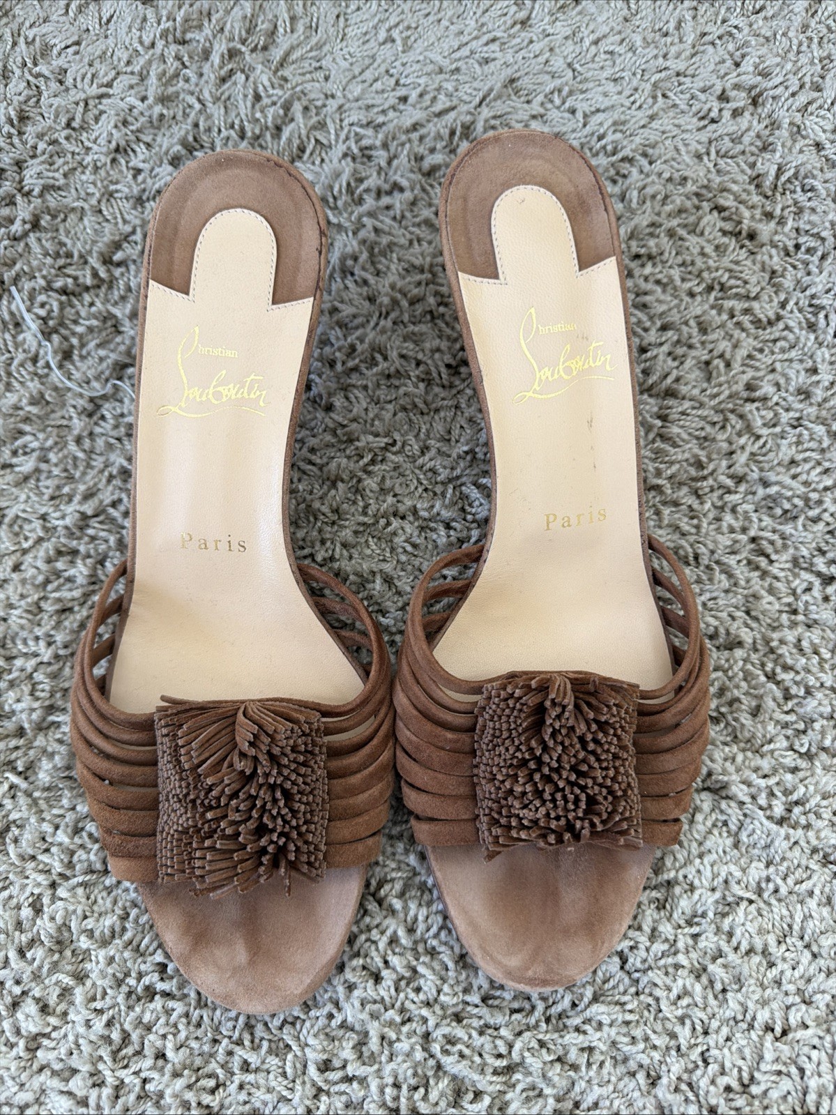 Christian Louboutin Women\'s Heels Size 39.5 suede Brown