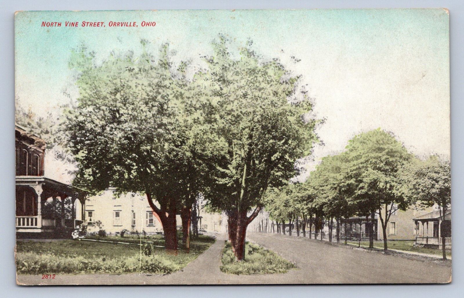 J88/ Orrville Ohio Postcard c1910 North Vine Street Homes Residences 10