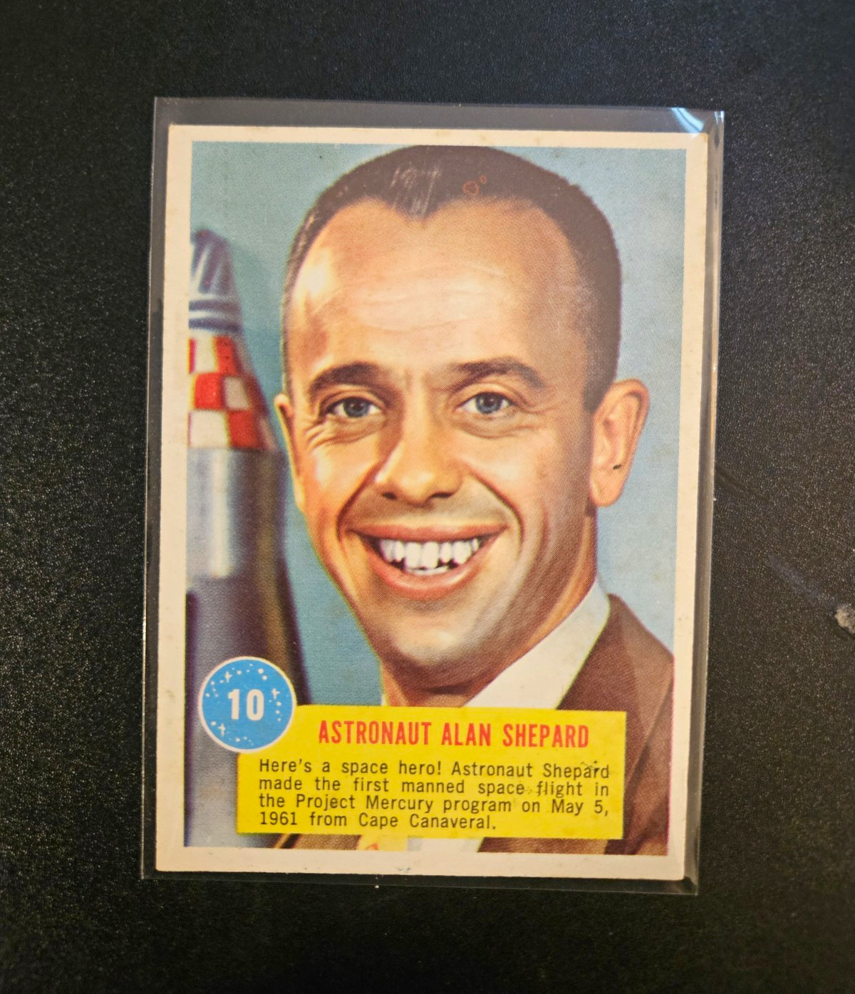 1963 Topps Astronauts #10 Alan Shepard POPSICLE BACK Rare Variant Vtg EX