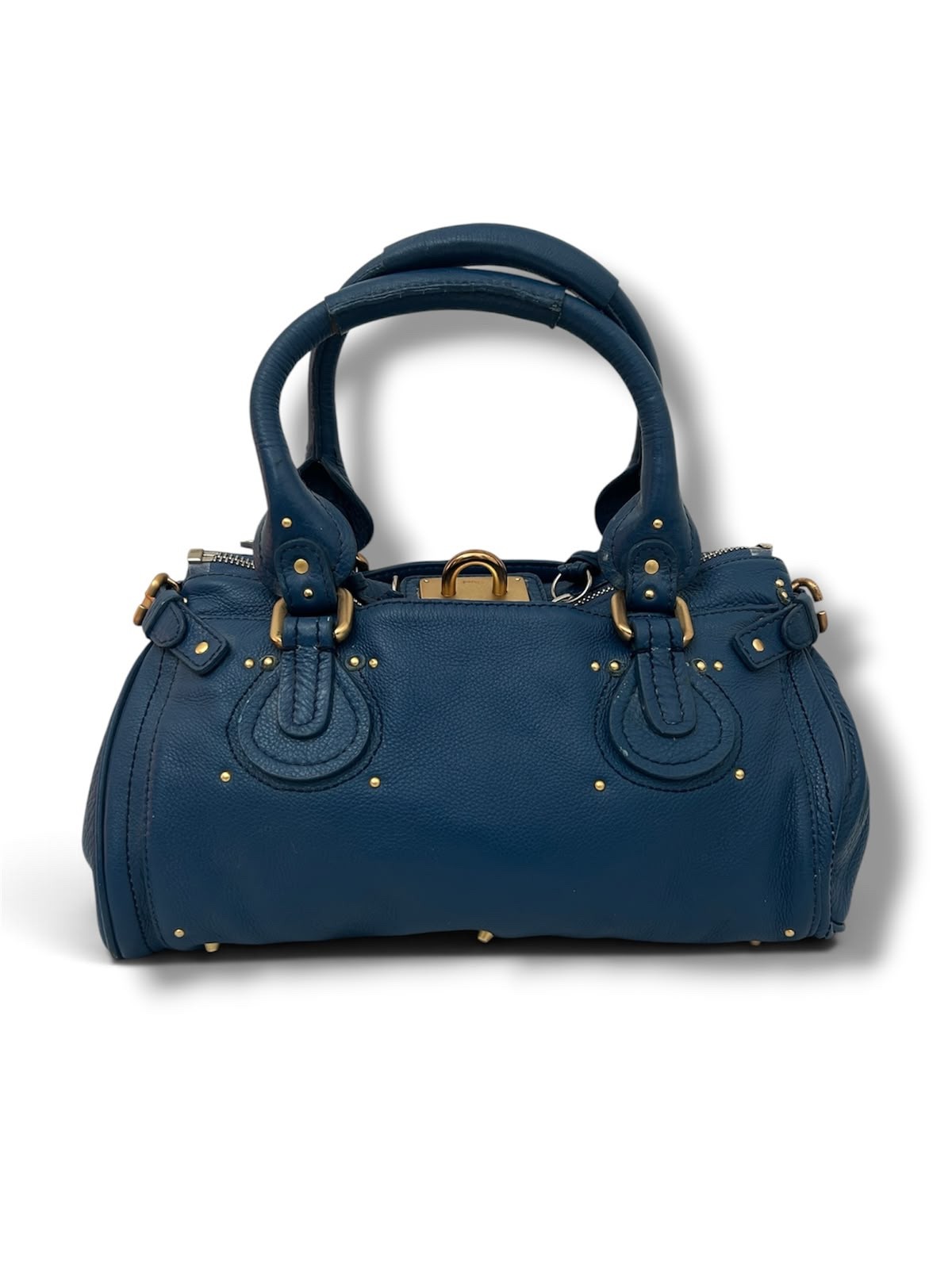 VINTAGE CHLOE PADDINGTON BLUE LEATHER HANDBAG 