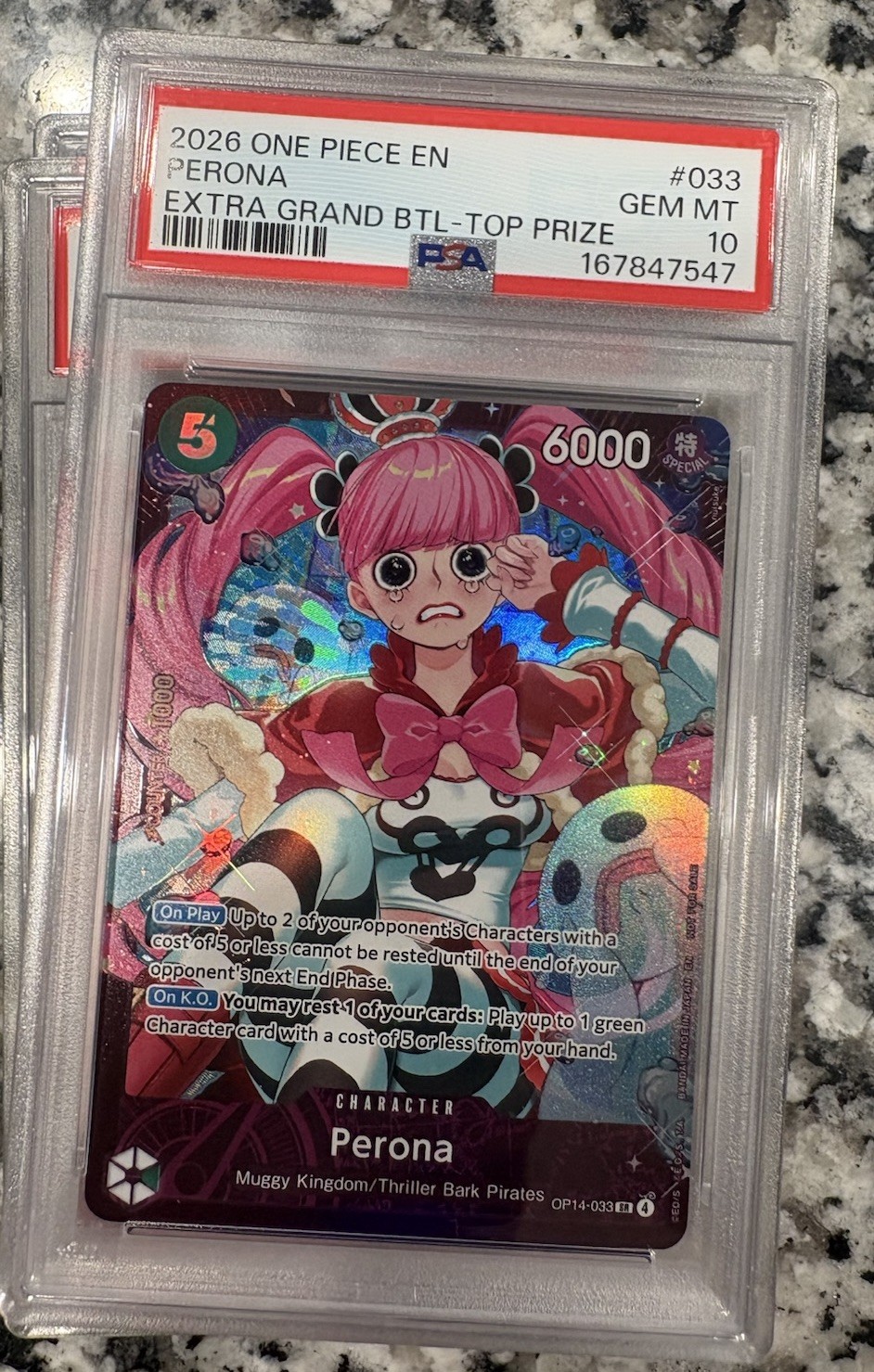 PSA 10 One Piece Perona 2026 One Piece EN OP14-033 Top Prize Cert 167847547