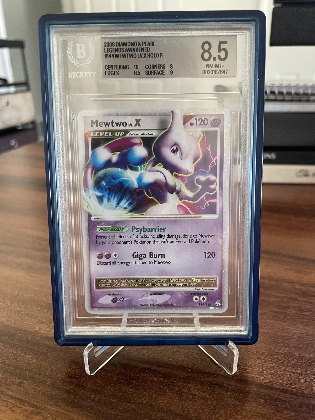 2008 Pokemon - Mewtwo LV. X - 144/146 Diamond & Pearl BGS 8.5 2008 Pokemon - Mewtwo LV. X - 144/146 Diamond & Pearl BGS 8.5