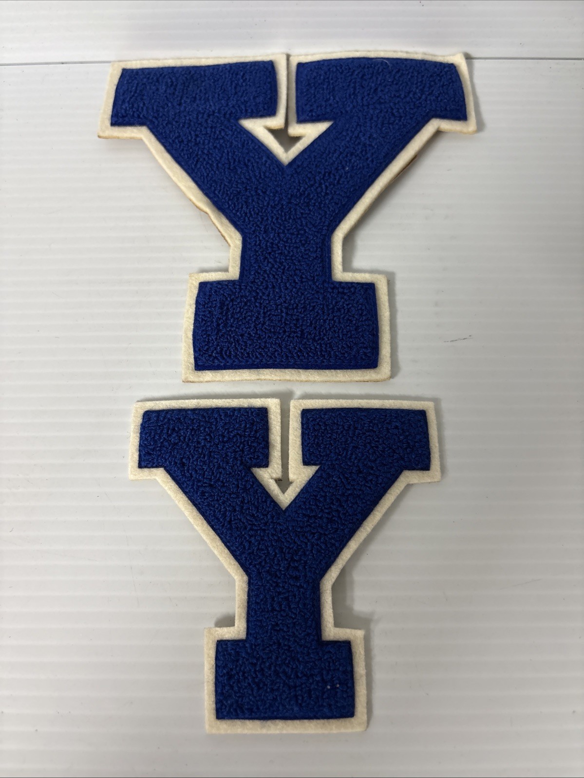 VINTAGE VARSITY Chenille Letter Y Blue Jacket And Sweater Letters