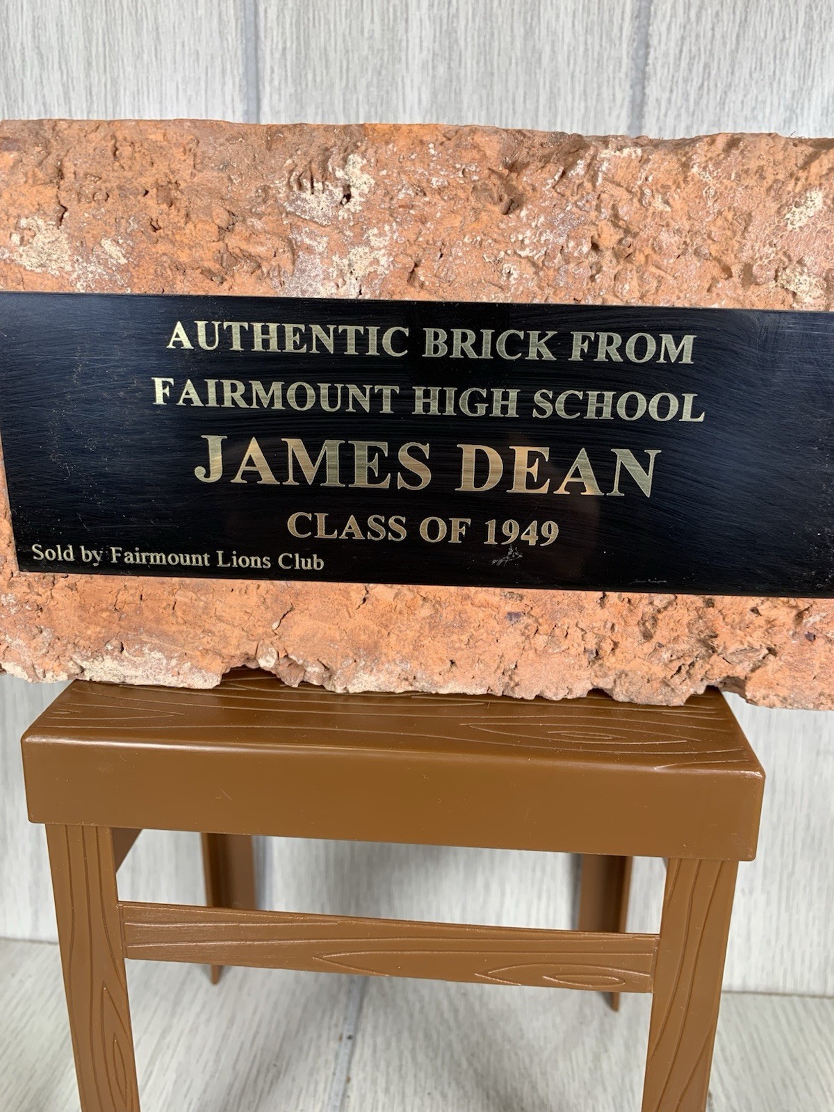 JAMES DEAN Fairmount Indiana High School Brick Authentic Memorabilia Winslow