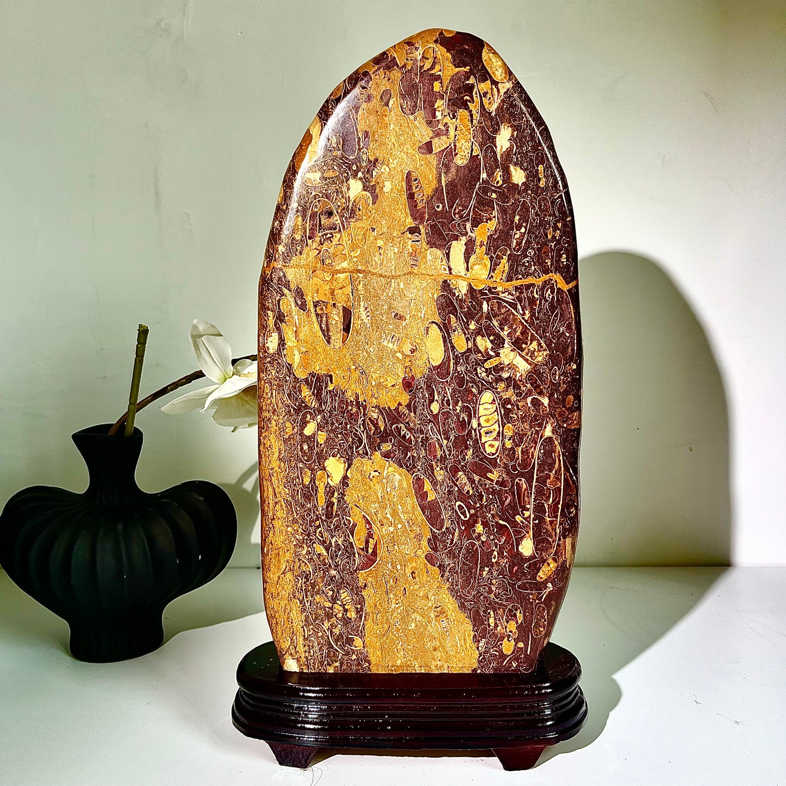 17.42LB Natural gold jade crystal mineral polishing decoration