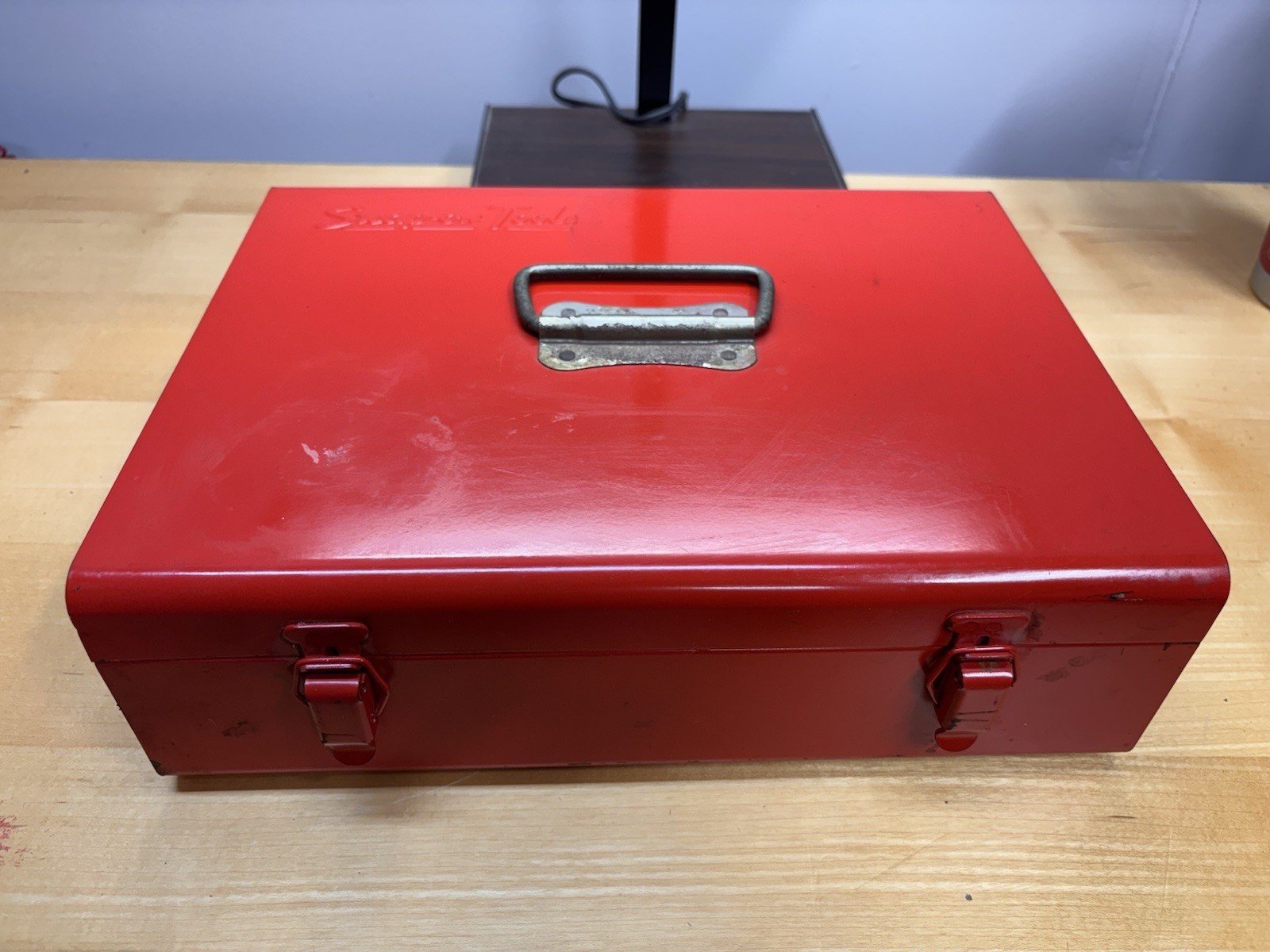 Vintage 1975 Snap-on Tools KRA-155 Red Metal Tool Box Case USA 12x9