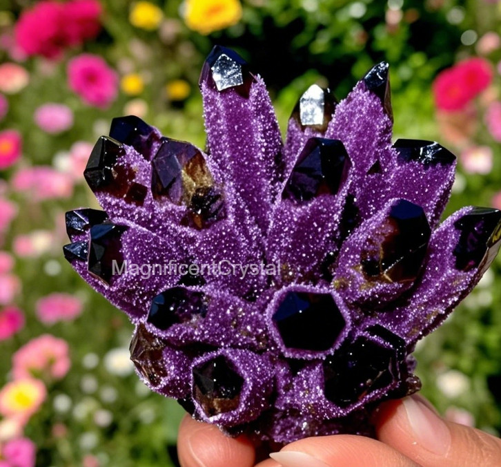 300G+Rare Dark Purple Quartz Cluster Raw Rock Amethyst Geode Home Reiki Decor