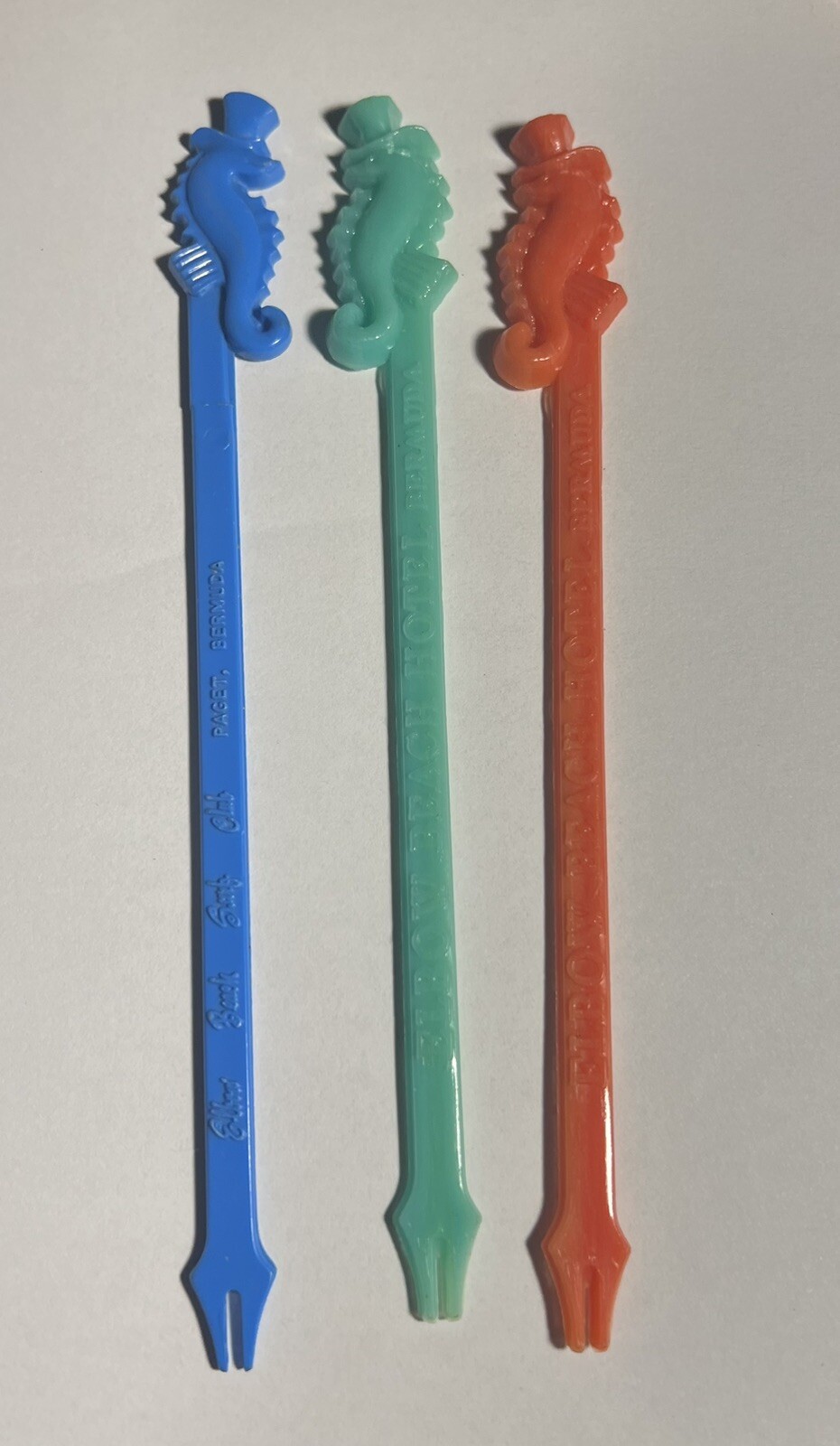 Vintage ELBOW BEACH HOTEL Bermuda Cocktail Swizzle Sticks Stirrers Paget Barware