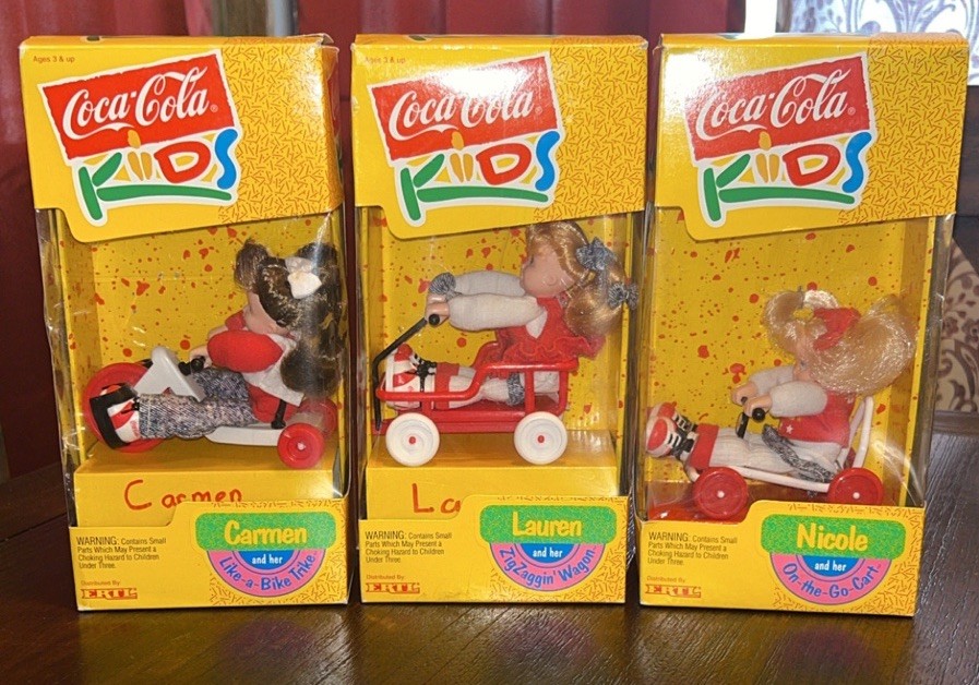 Vintage 1993 Coca Cola Kids Carmen Lauren Nicole Set Of 3 Coca Cola Memorabilia