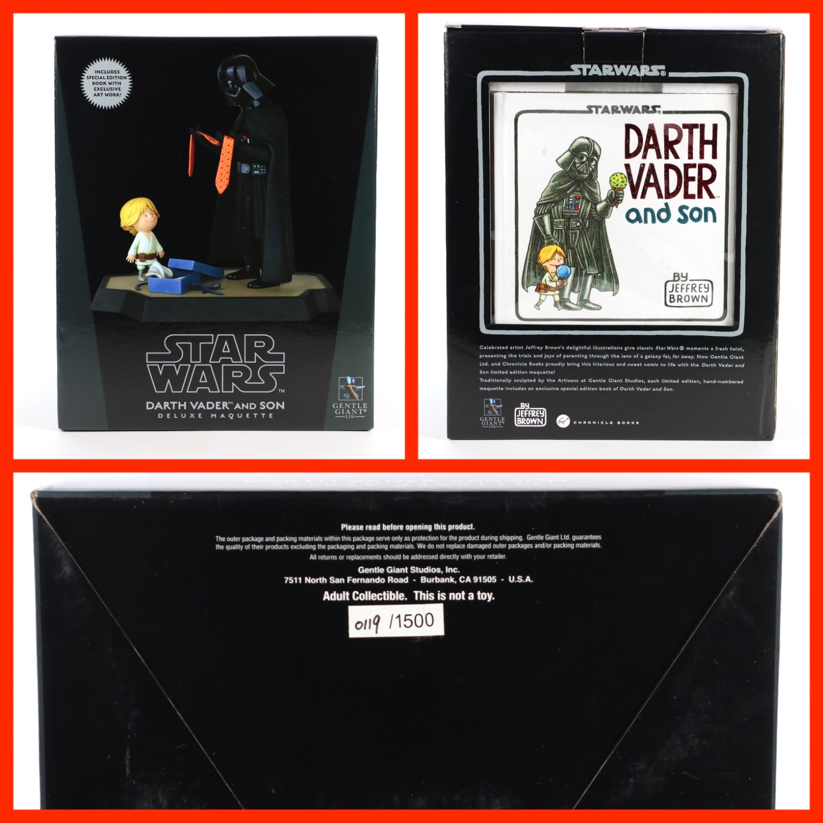 Gentle Giant Star Wars Vader and Son Book and Maquette LE 119/1500 Spot 2014 New