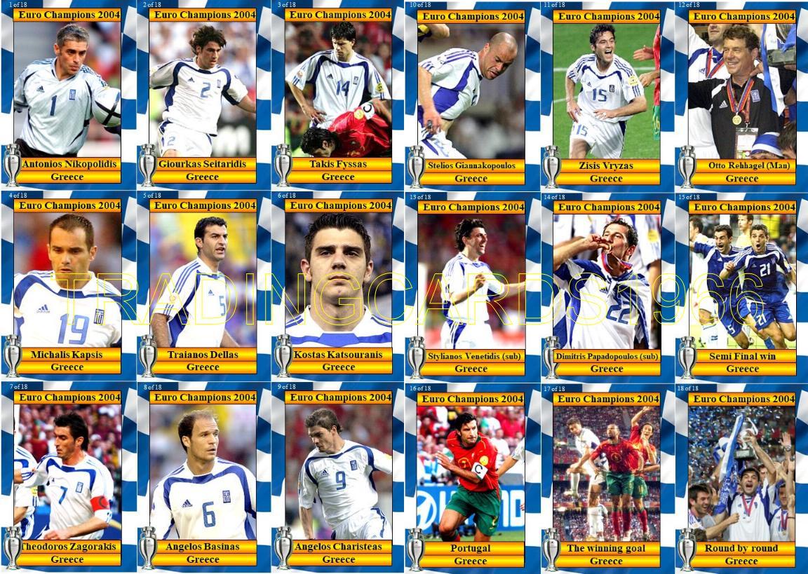 Greece 2004 European Championship winners football trading cards Euro 2004