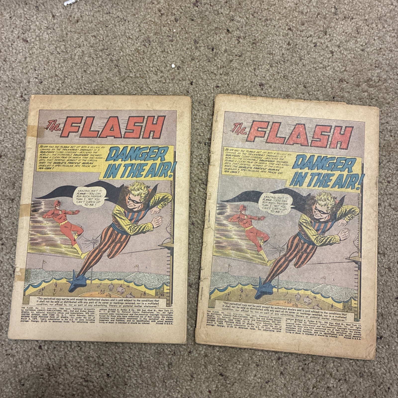 Flash #113 - 1960 (2 Copies) 1st Prints - 1st Trickster Infantino Art Scarce DC