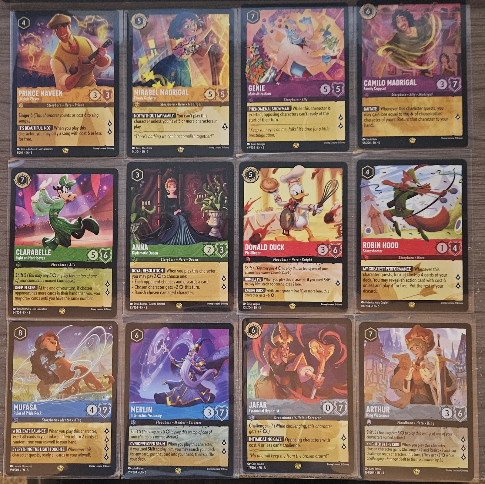 LORCANA #5 SHIMMERING SKIES COMPLETE BASE SET 1-204 NON FOIL SET.