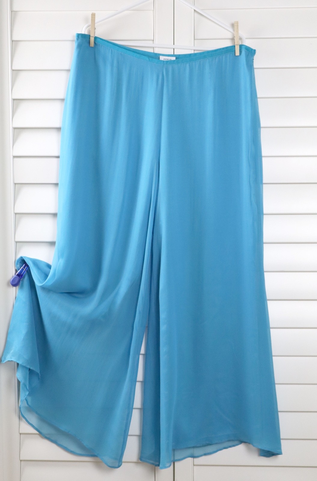 AKRIS PUNTO $695 Solid Blue Airy Silk Lined Side Zip Formal Pants Size US 16