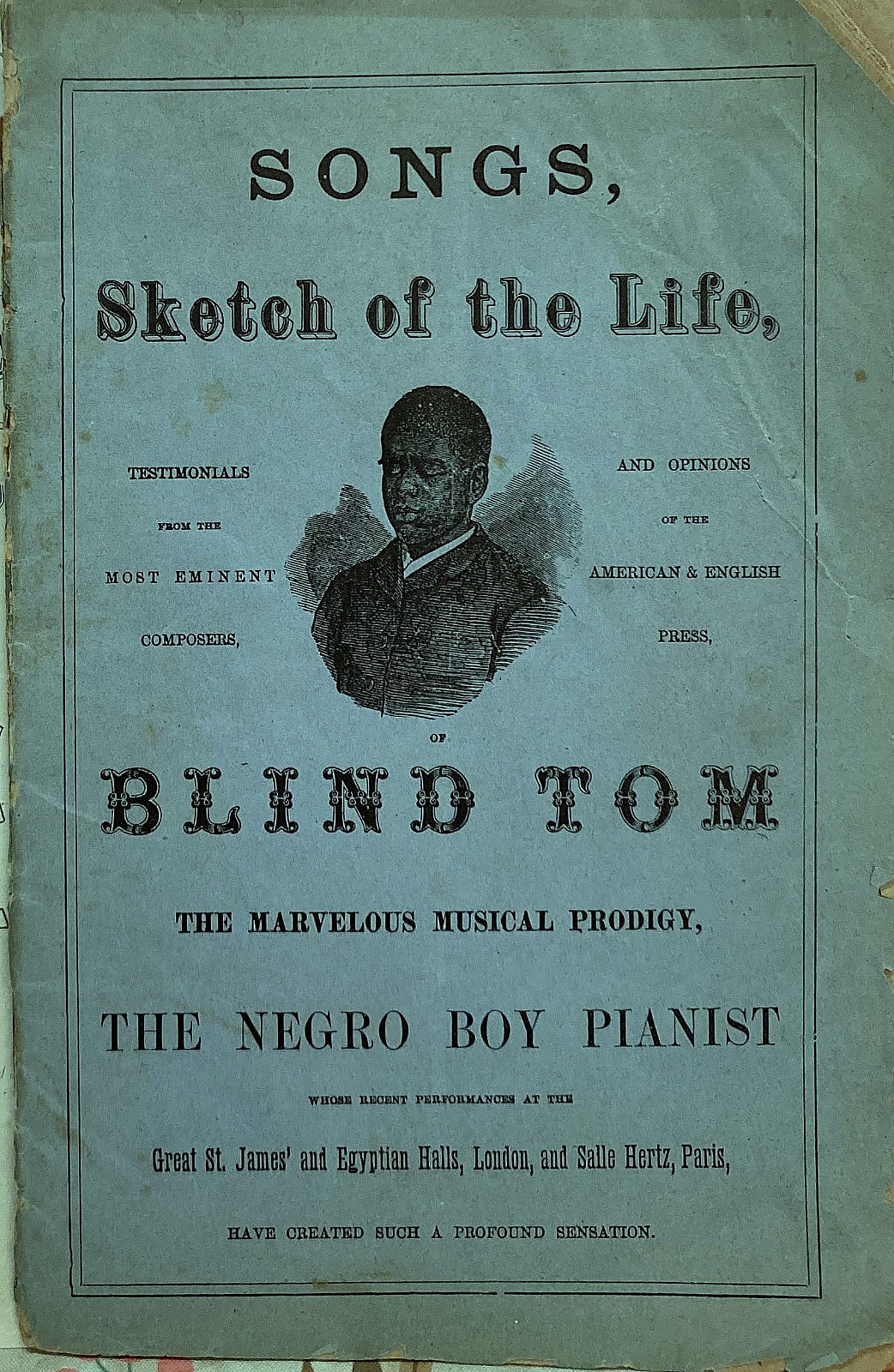 Antique 1860s Book~Life of Blind Tom~African American Savant Pianist~Ex Slave