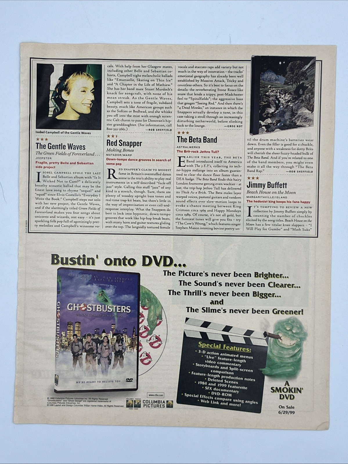 1999 Magazine Print Ad Advertisement Ghostbusters Movie 1st Time On DVD Vintage￼