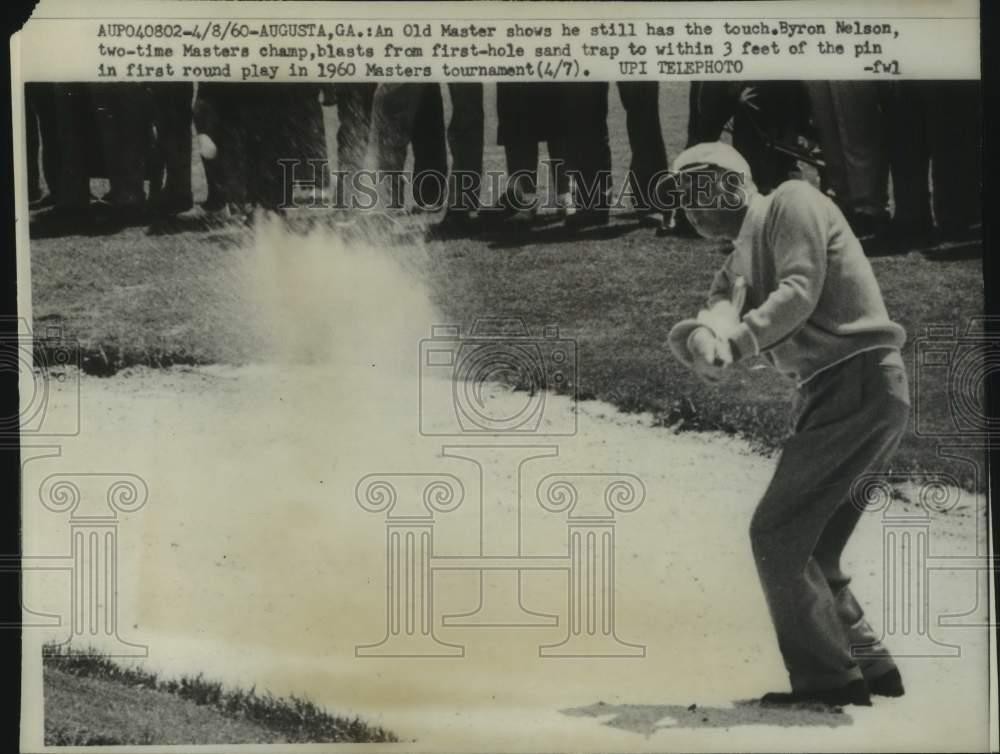 1960 Press Photo Byron Nelson Gets Out Of Sand At Masters In Augusta, Georgia