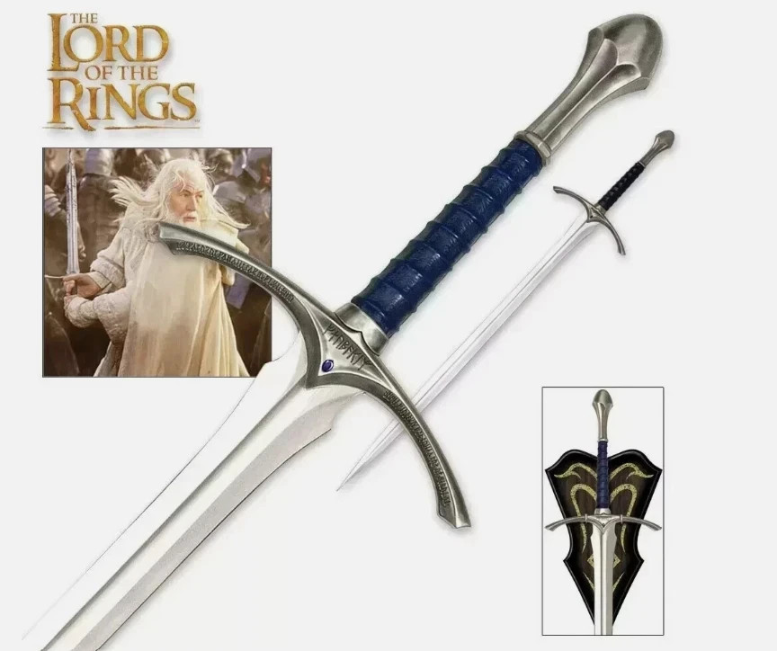 Handmade Glamdring Sword of Gandalf LOTR Replica with Scabbard & Wall Mount