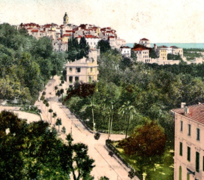 * Antique UDB Postcard Viale Dei Colli Bordighera Italy Italian Riviera c1900s