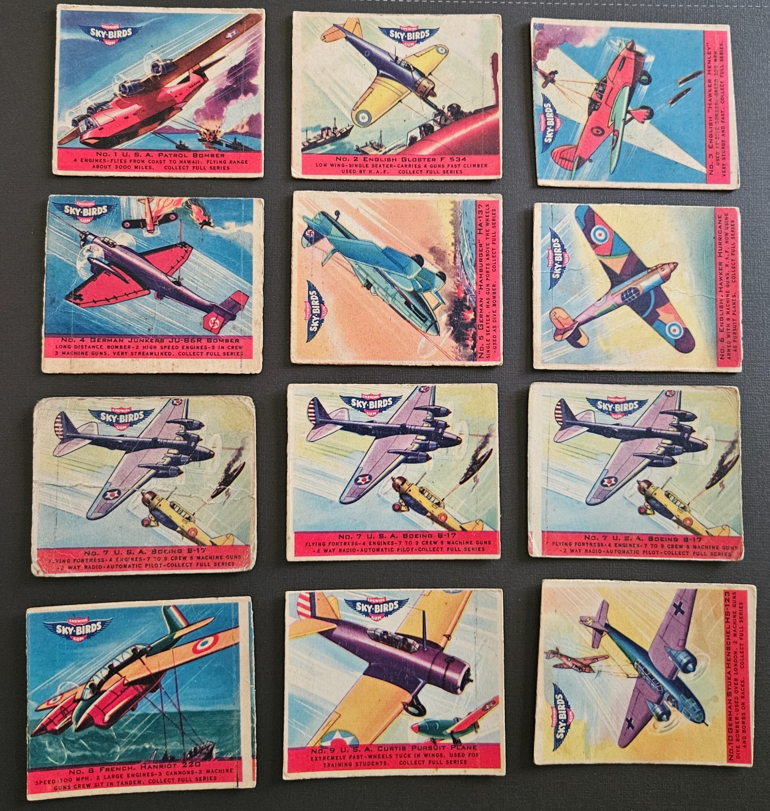 1941 Sky Birds Card Lot - 26 cards with a few duplicates 1941 Sky Birds Card Lot - 26 cards with a few duplicates