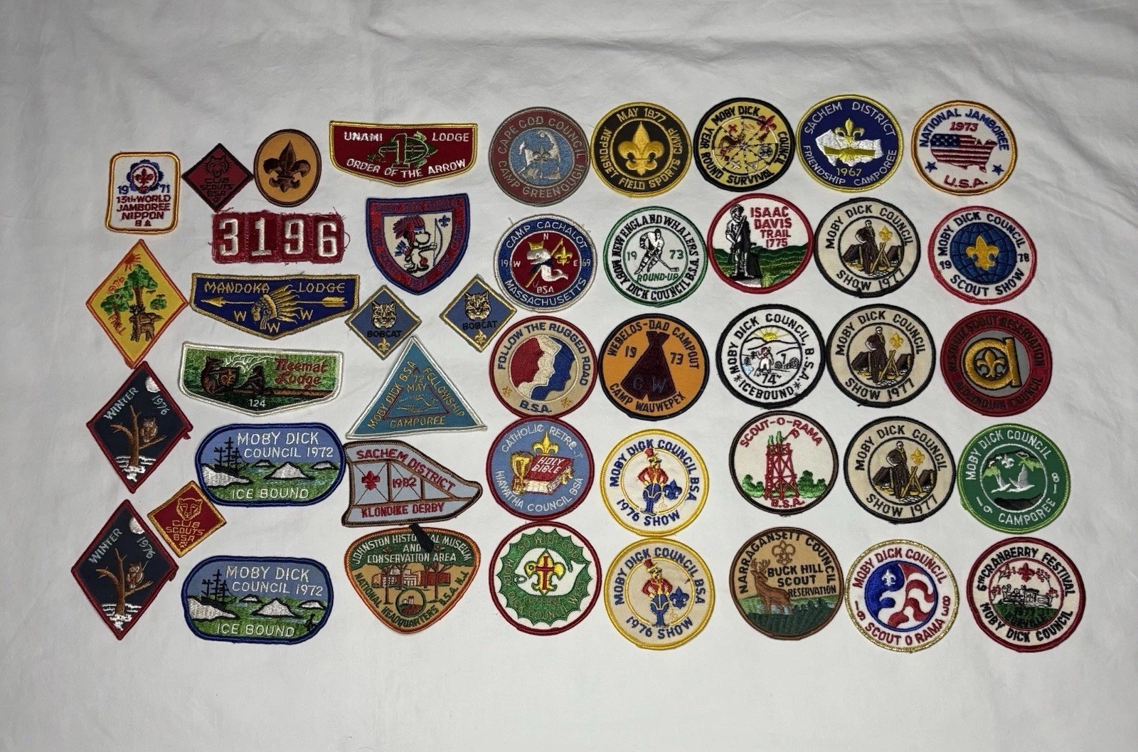 Lot of 40 Vintage 1970s BSA Boy Scouts of America Patches Moby Dick New England