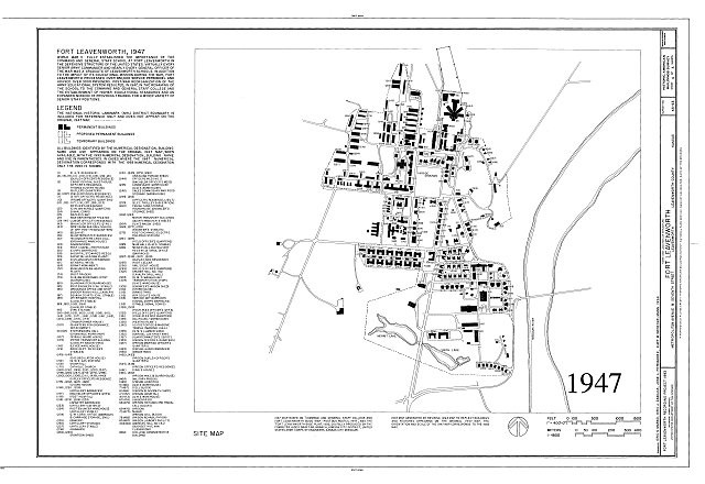 Photo:Fort Leavenworth Kansas 1947 Site Map Metropolitan Ave Seventh St