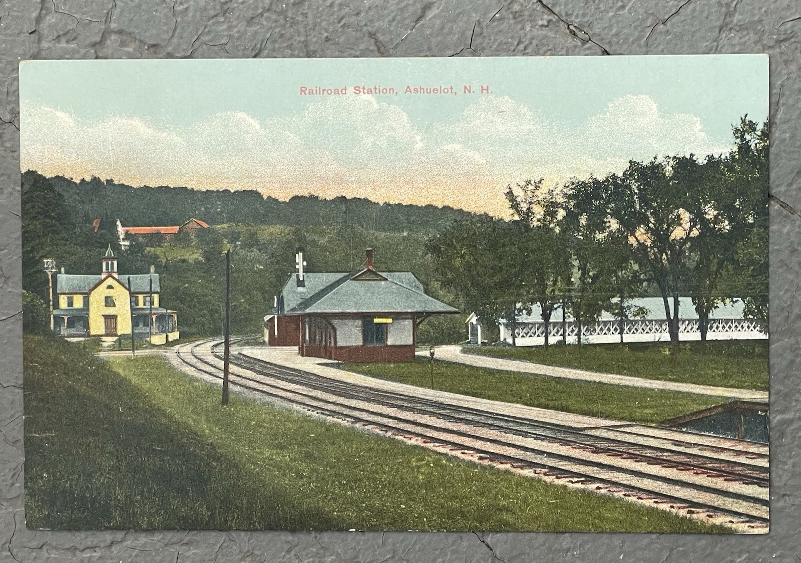 1912 Railroad Postcard - Ashuelot, New Hampshire