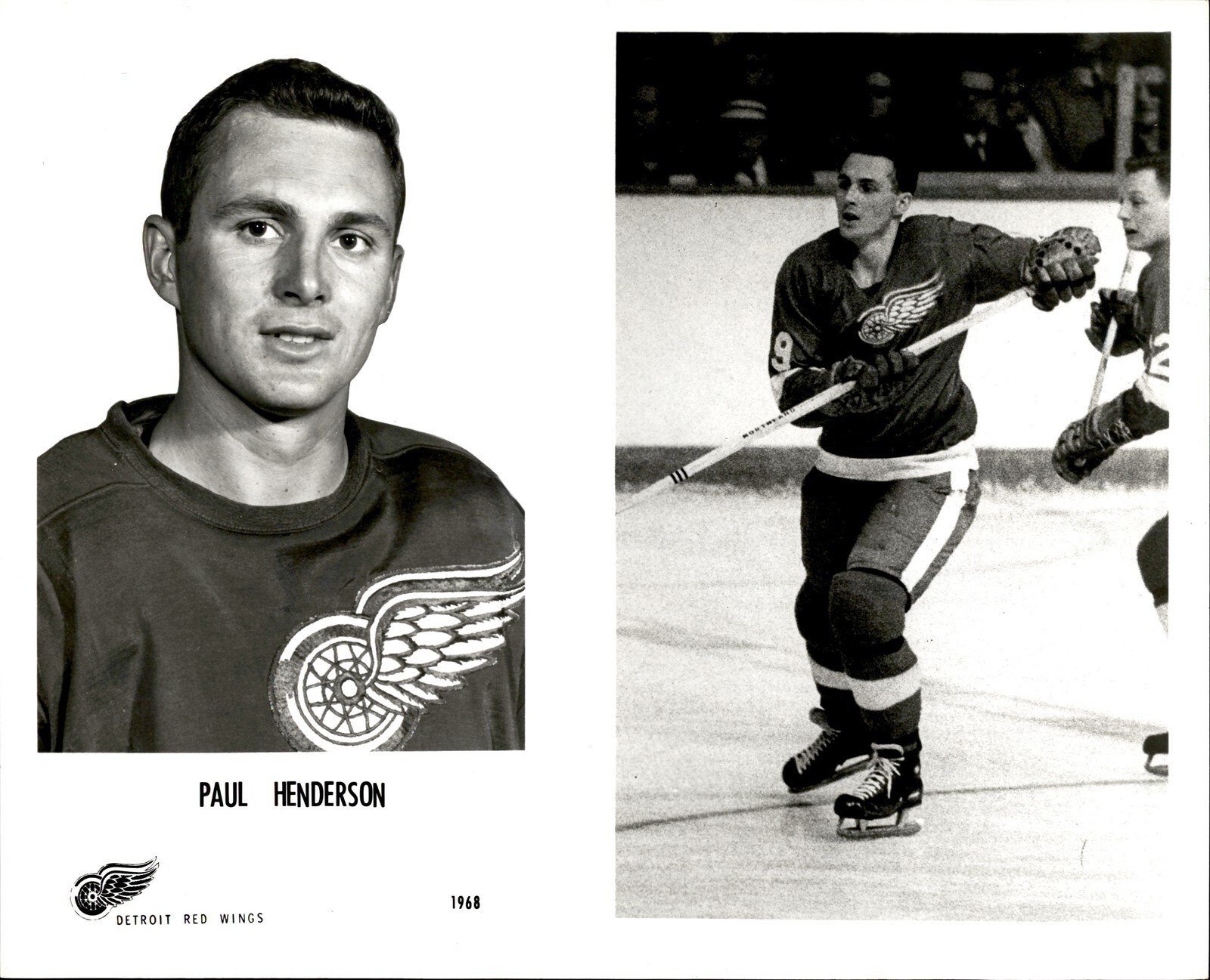 PF17 Original Photo PAUL HENDERSON 1968-69 DETROIT RED WINGS HOCKEY LEFT WING