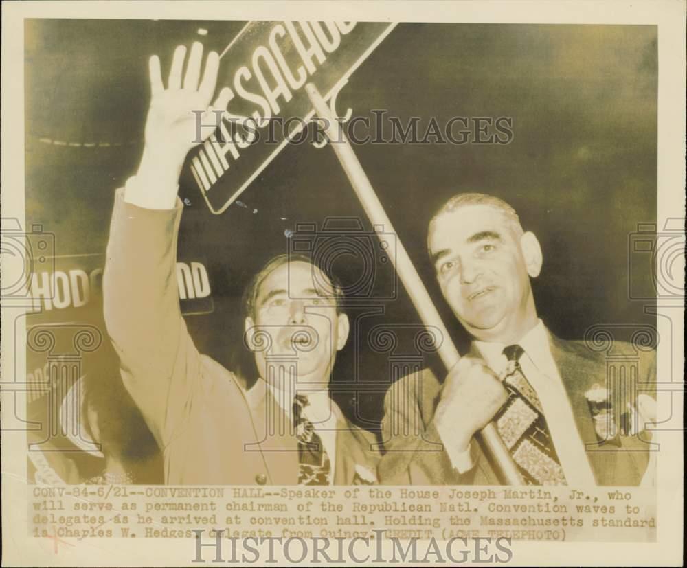 1948 Press Photo Joseph Martin Jr. & Charles W. Hedges at Convention Hall