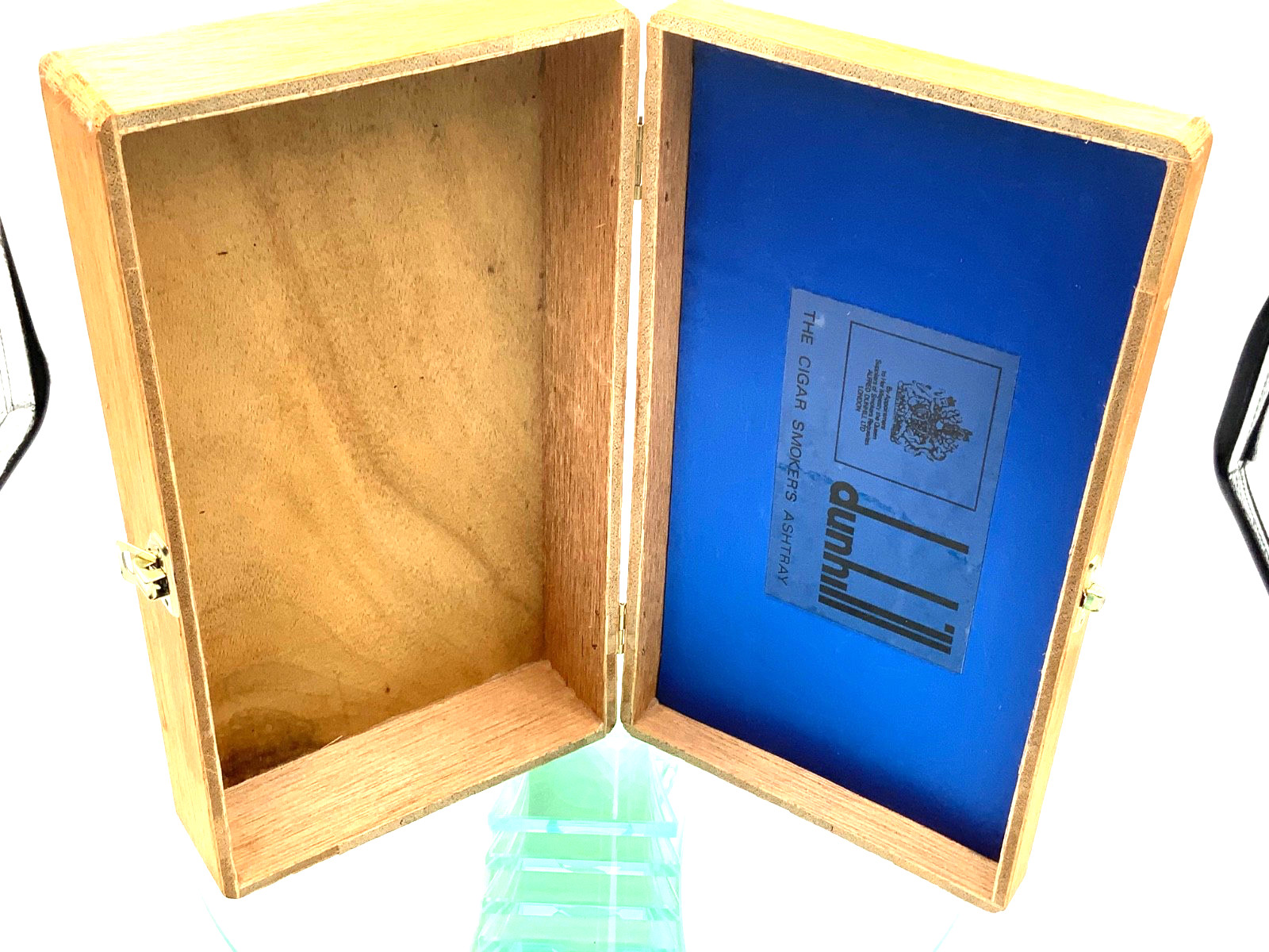 VTG DUNHILL Wooden Cigar Box Factory Issued dove tailed 10.5”x6”x2.5” open 12”