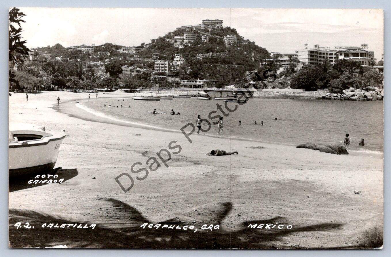 K63/ Mexico RPPC Postcard c1940s Acapulco Calatilla Beach Hotel 490