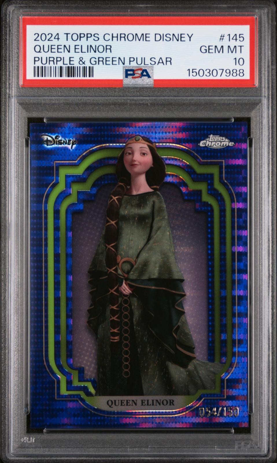 2024 Topps Chrome Disney #145 Queen Elinor Purple & Green Pulsar PSA 10