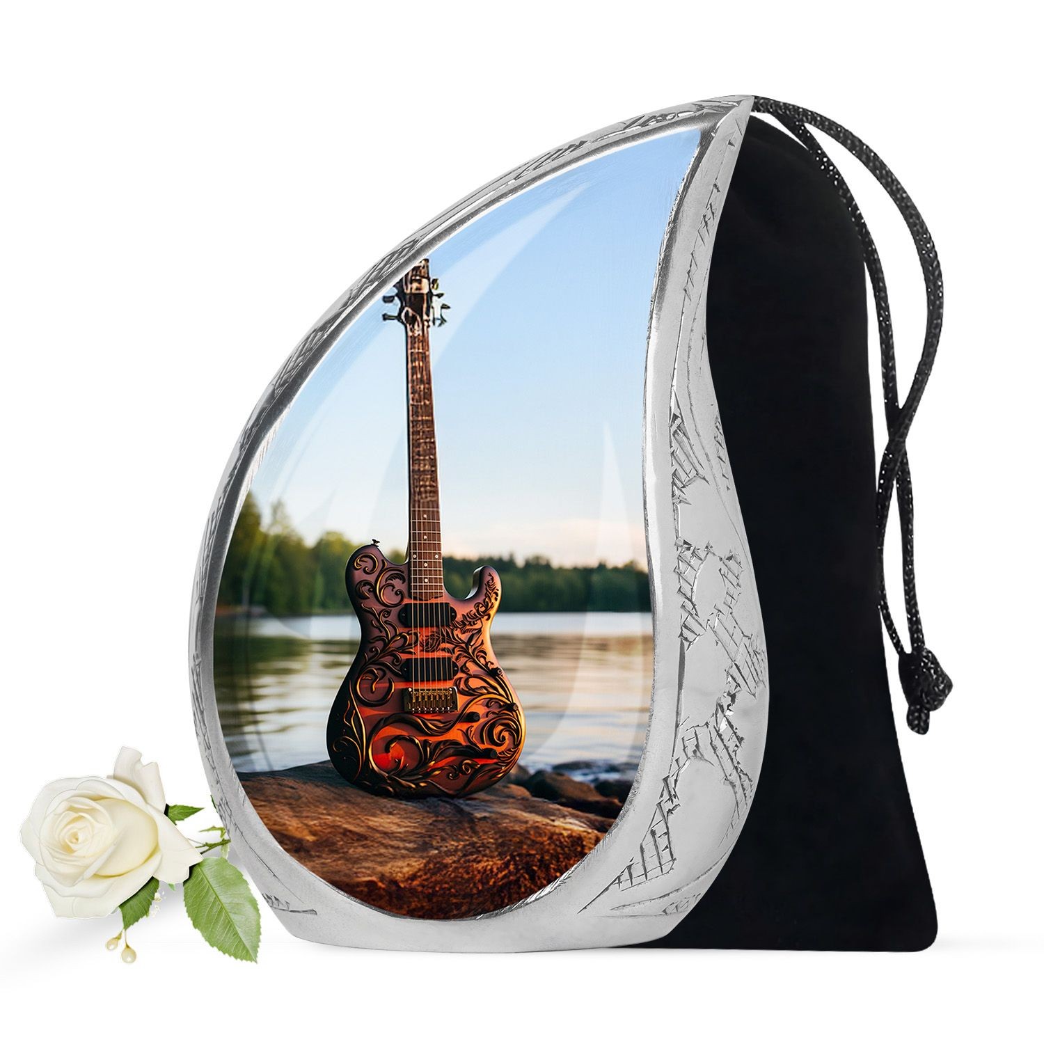 Music Electric Guitar Urns for Ashes Adult Father & Mother (10 Inch)