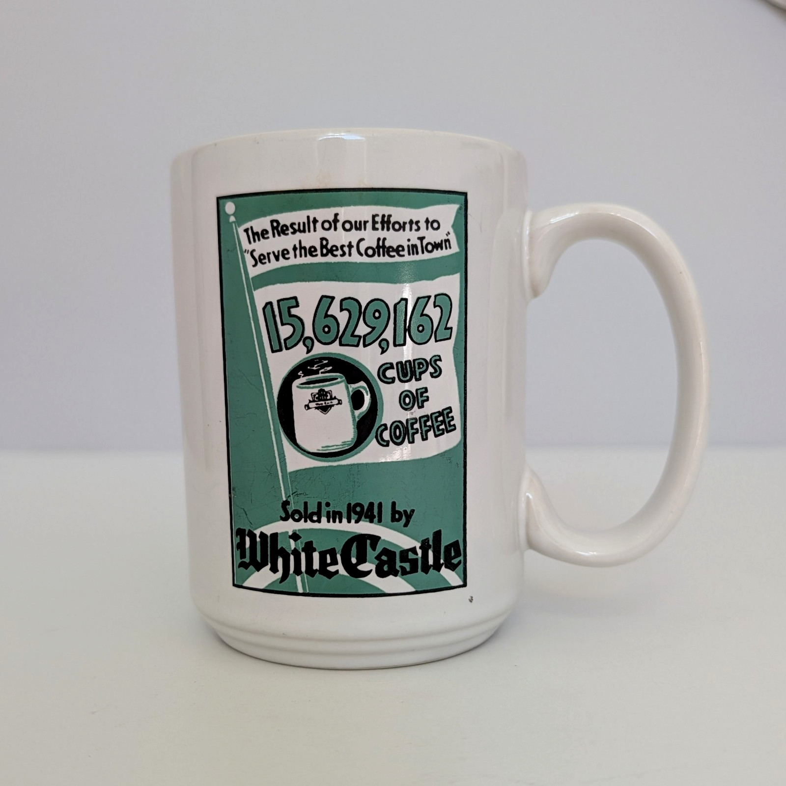 Vintage 2001 White Castle Coffee Mug Commemorative 1941 15,629,162 Cups Sold