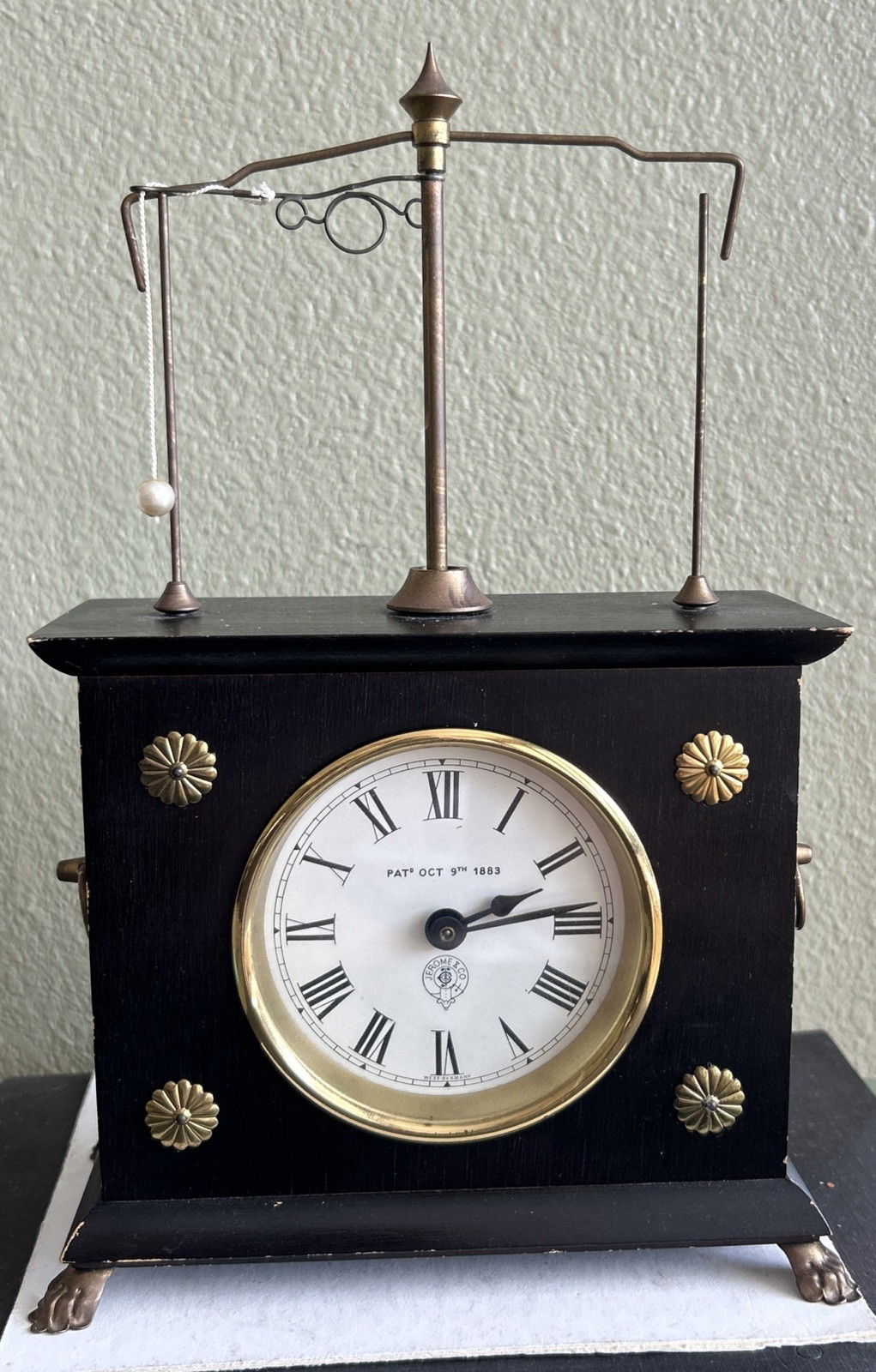 Vintage Horolovar Ignatz Flying Pendulum Clock 1960s  Untested Jerome & Co