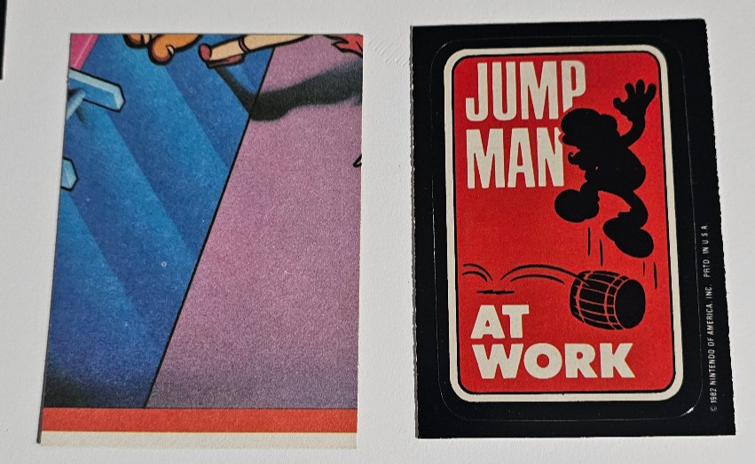 1982 TOPPS DONKEY KONG JUMP MAN AT WORK STICKER * MARIO * EX-