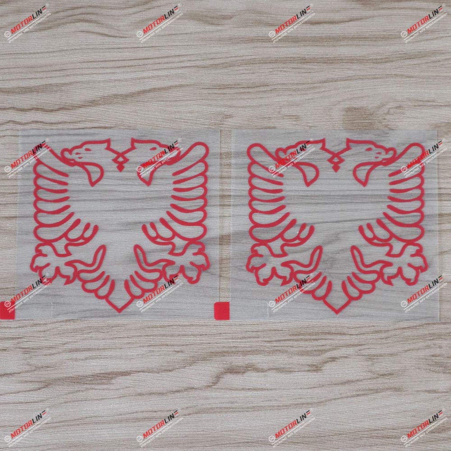 2X red 5\'\' Albania Double Headed Eagle Decal Sticker Albanian Car Vinyl Die C... 2X red 5\'\' Albania Double Headed Eagle Decal Sticker Albanian Car Vinyl Die C...